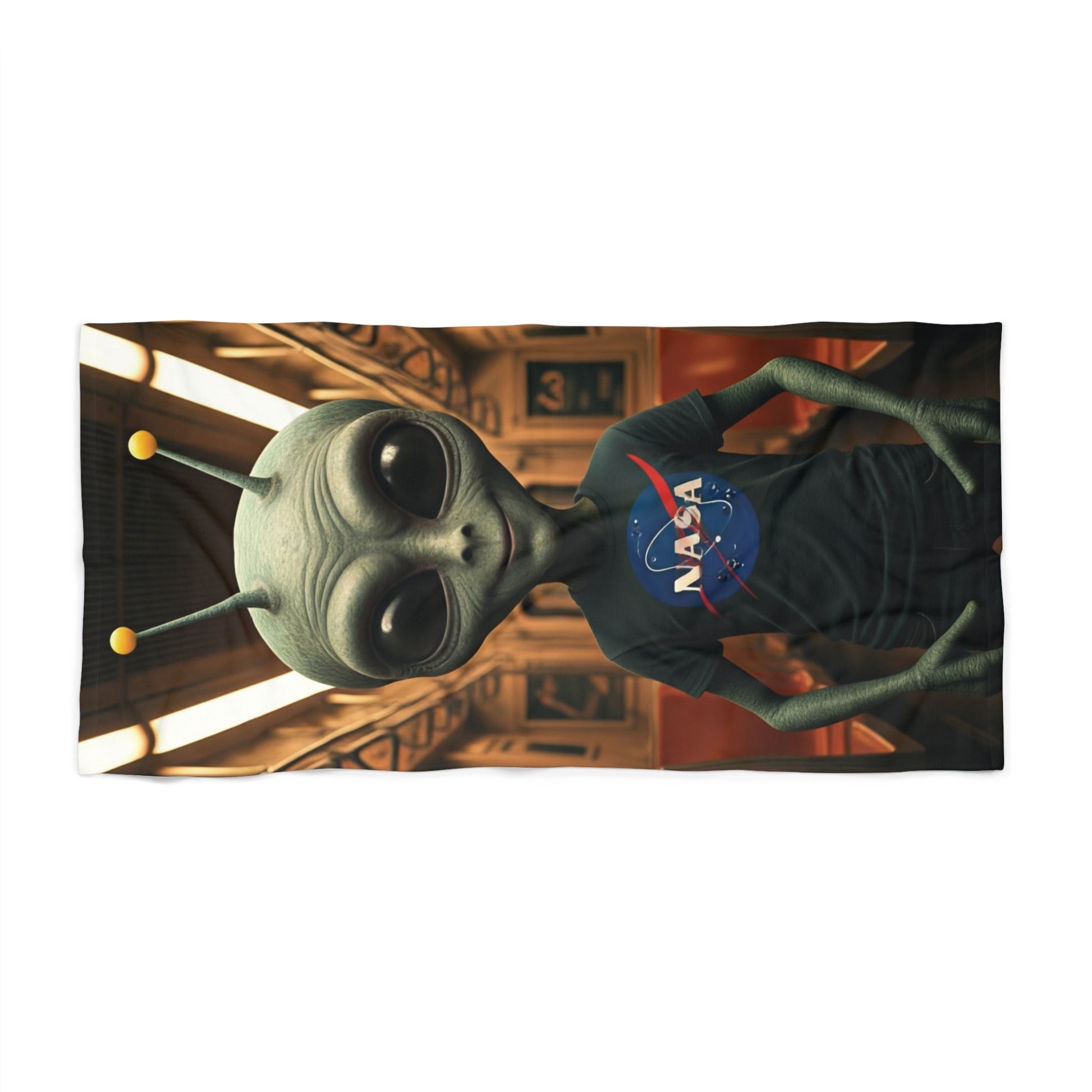City Vibes Meet Cosmic Adventures: Grab Your Alien in Subway Beach Towel!