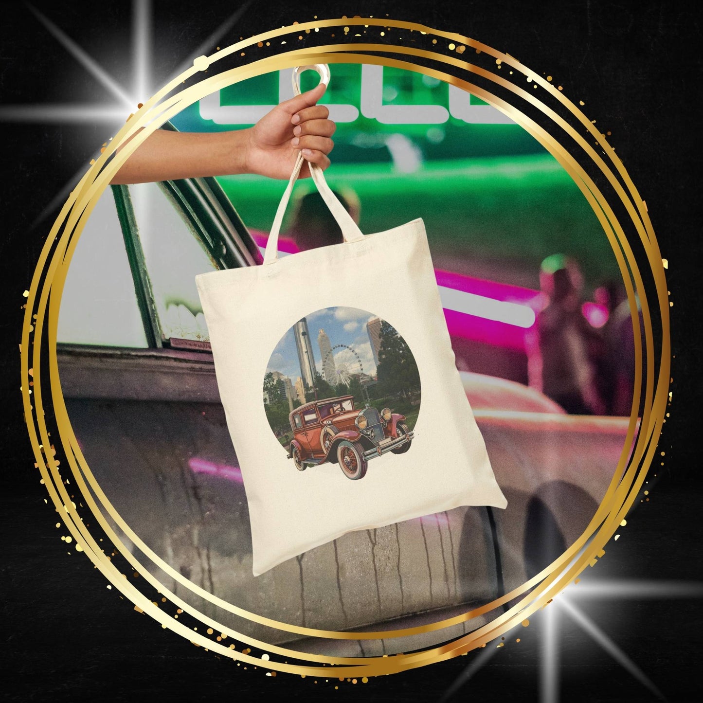 Ford Atlanta Skyliner Tote Bag: Vintage Car Passion Meets 1930s American Cinema