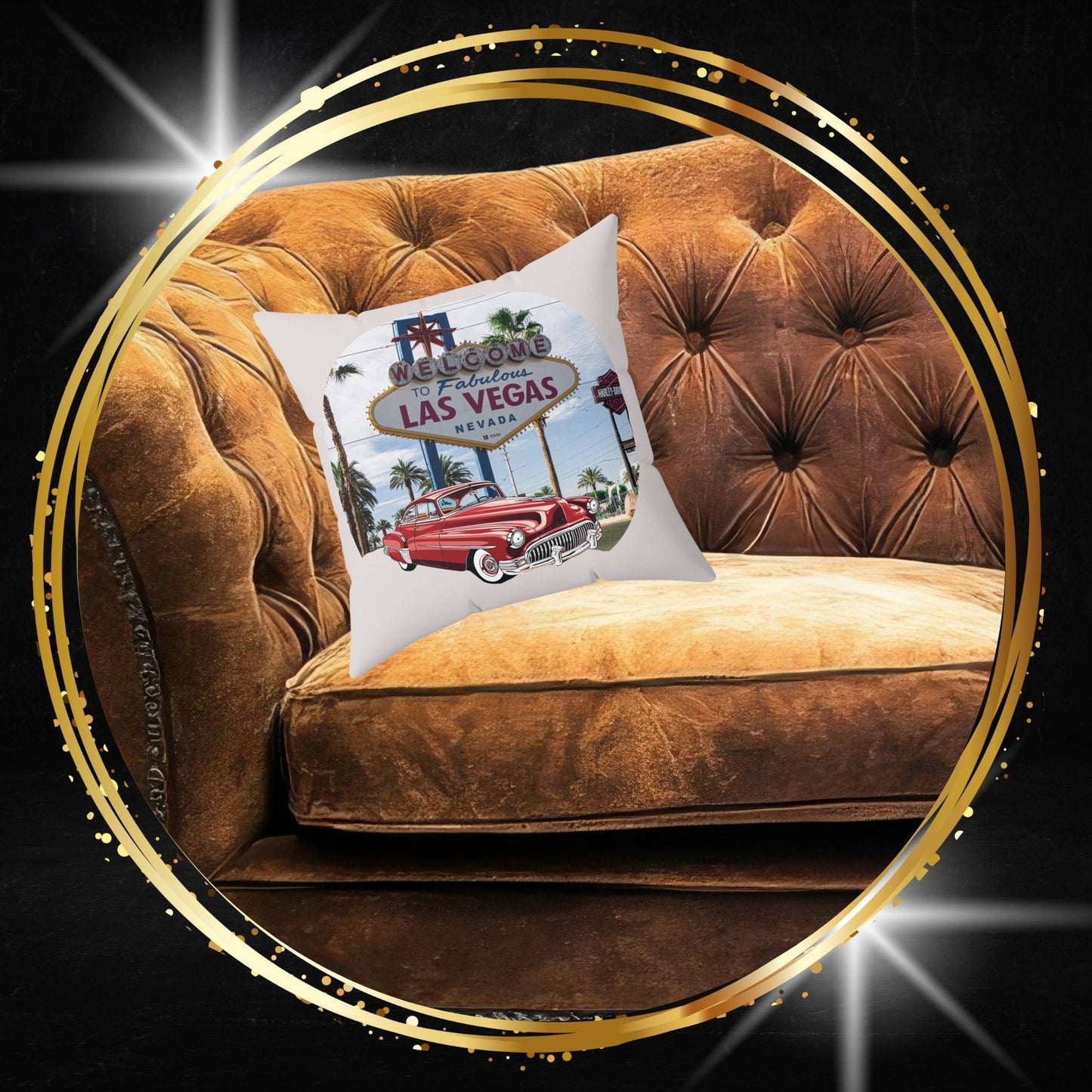 Viva Las Vegas – 1950s Buick Roadmaster Throw Pillow