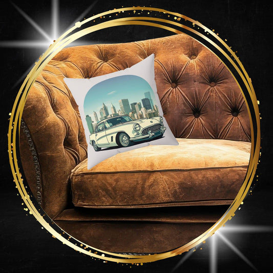 City Pulse – 1950s Chevrolet Corvette Urban Chic Throw Pillow