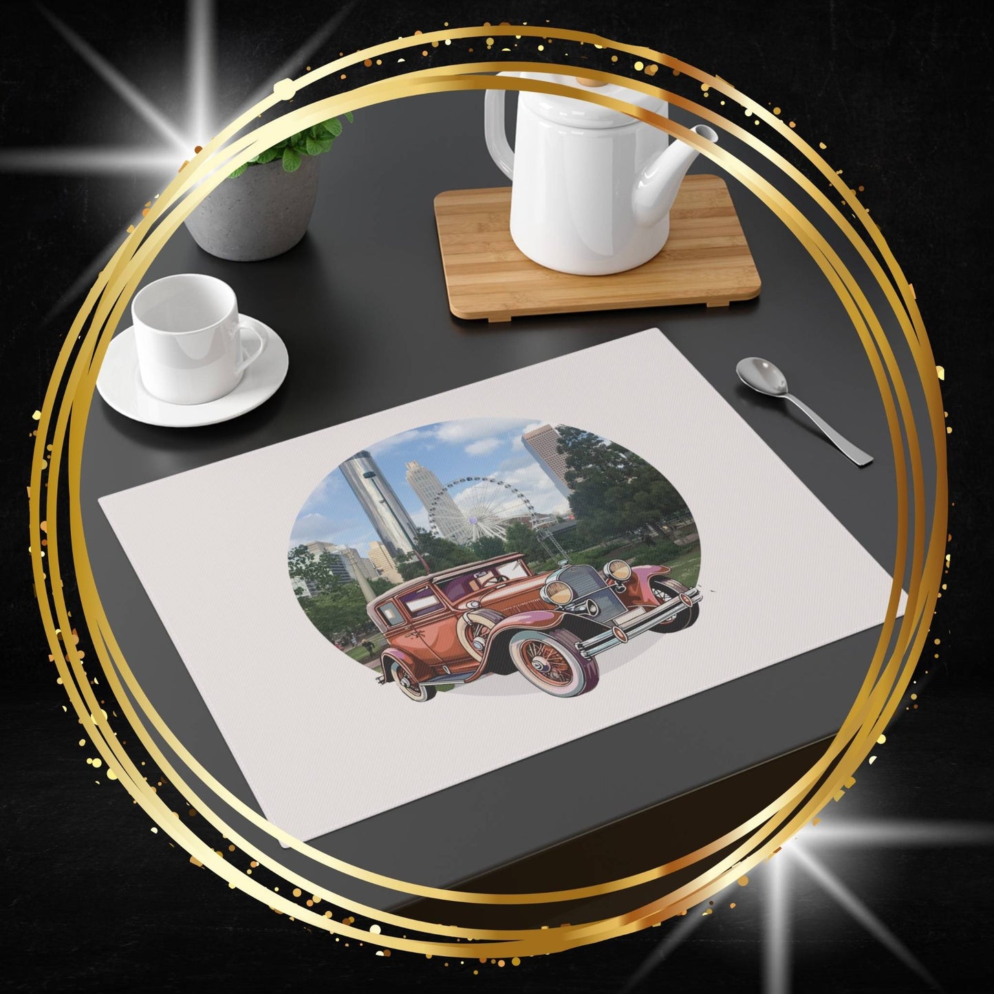 The Timeless Voyager: Antique Carriage Cotton Placemat