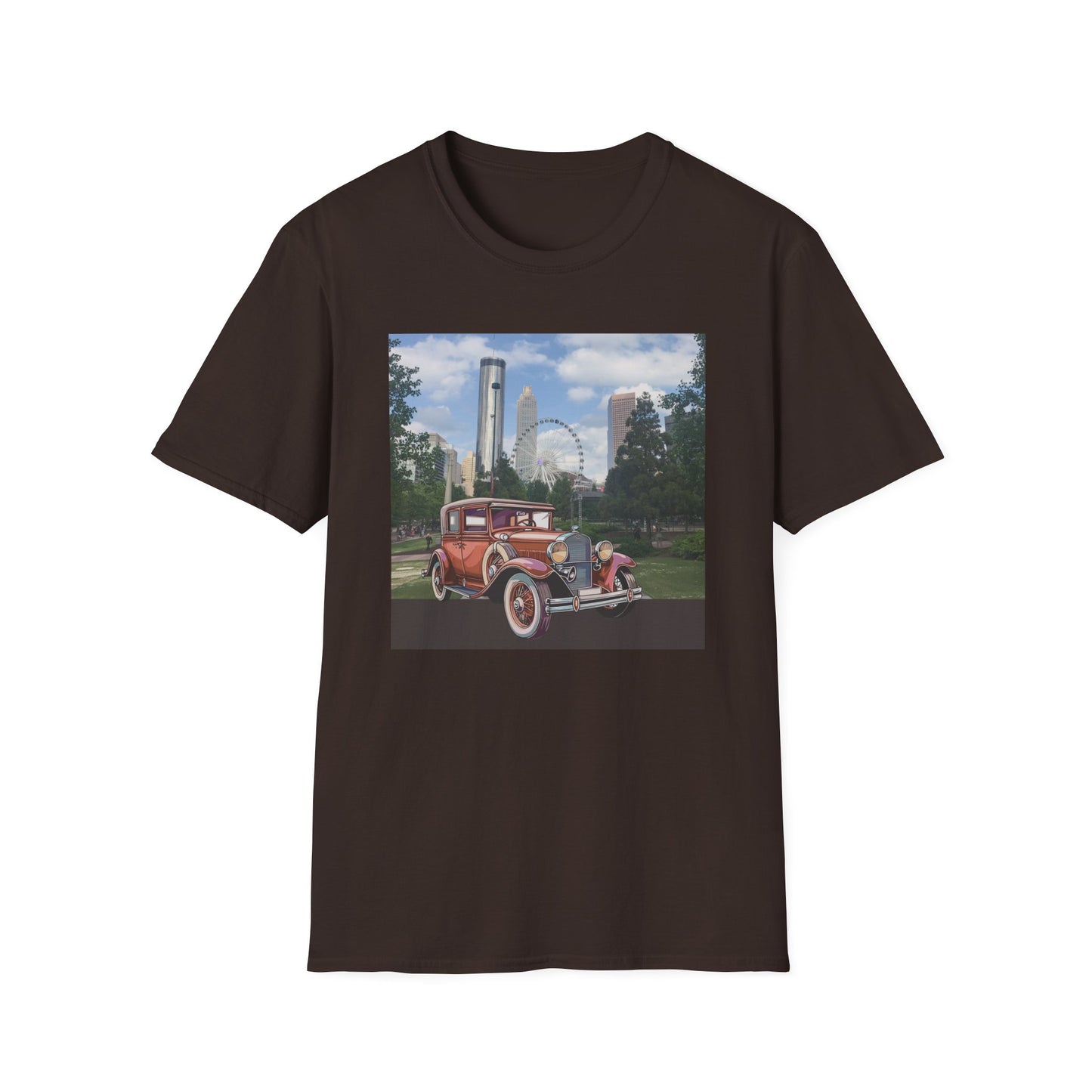 Iconic Ford T Vintage Car Unisex T-shirt Dark Chocolate