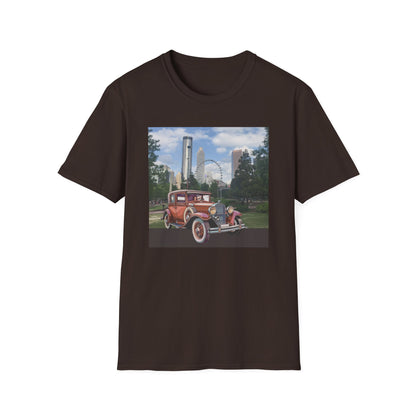 Iconic Ford T Vintage Car Unisex T-shirt Dark Chocolate