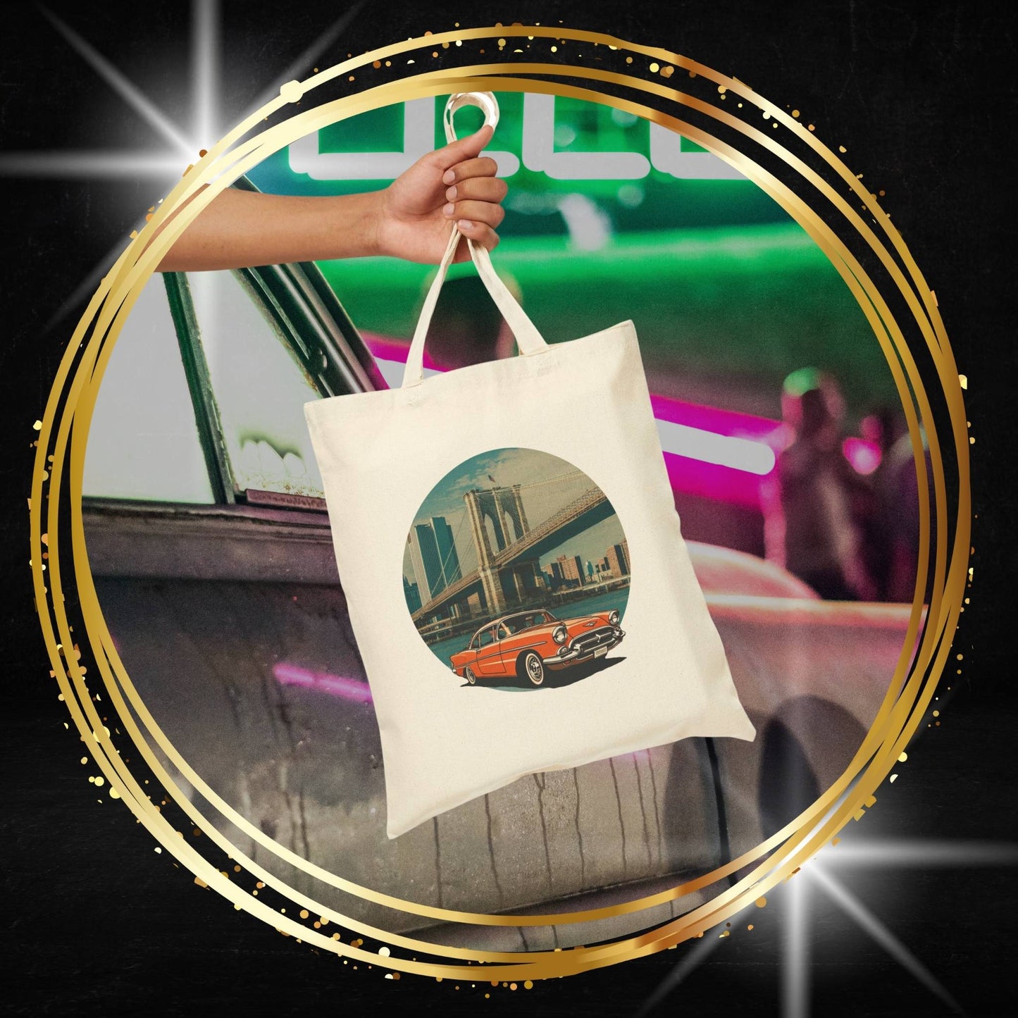 Cruising in Style: The 1950s Chevrolet Bel Air Tote Bag