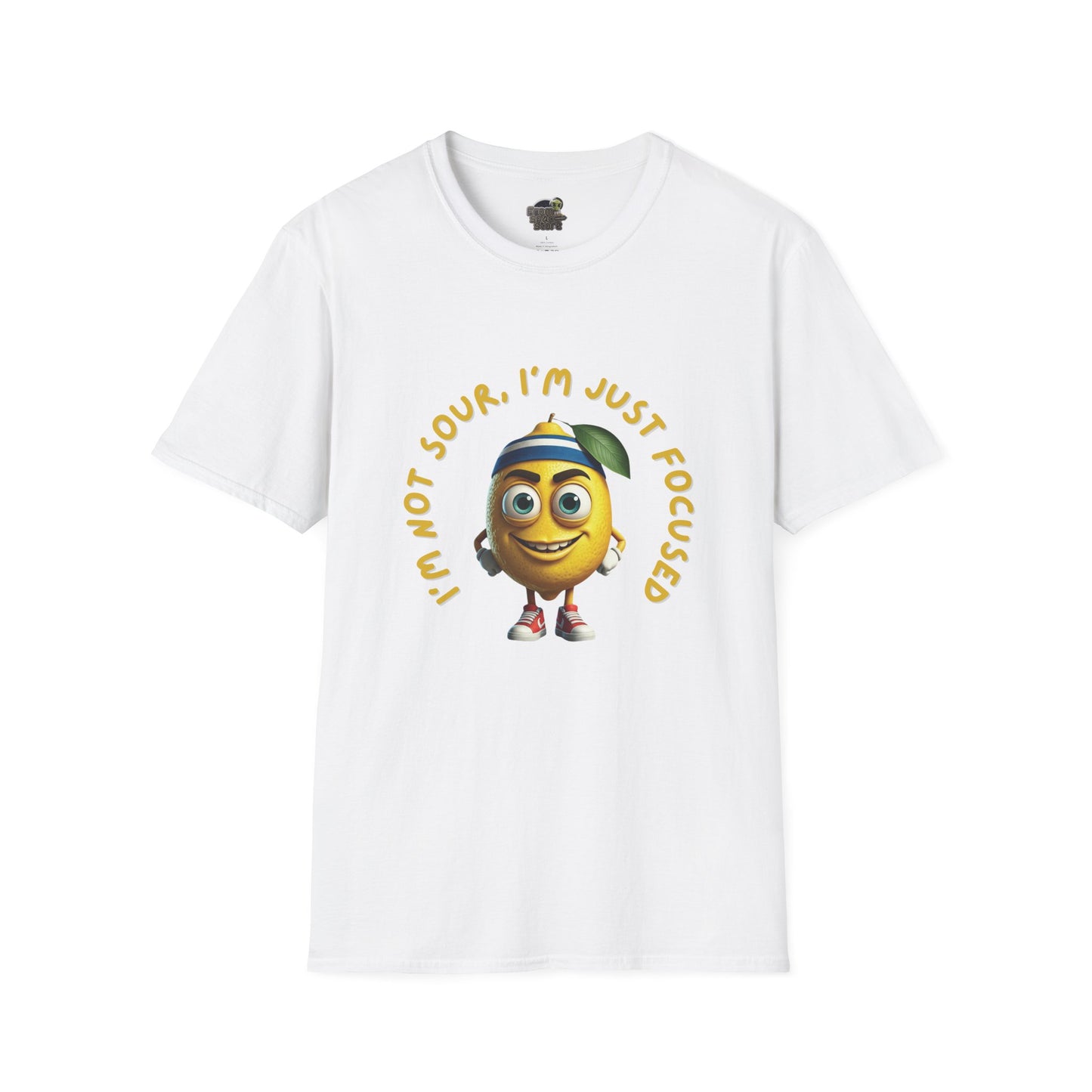 Focused Lemon t-shirt: Funny Running Fruit Tee White