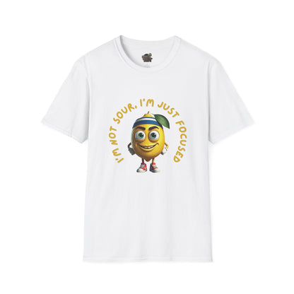 Focused Lemon t-shirt: Funny Running Fruit Tee White