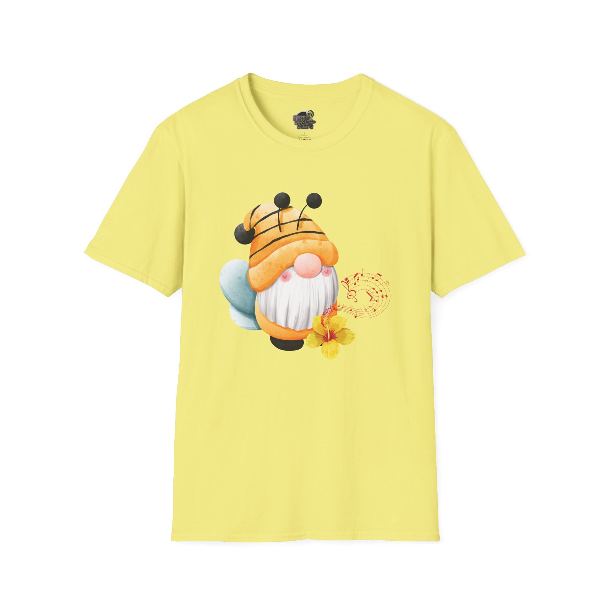 Bee Gnome Unisex T-Shirt: Buzzing with Magic & Melody Cornsilk