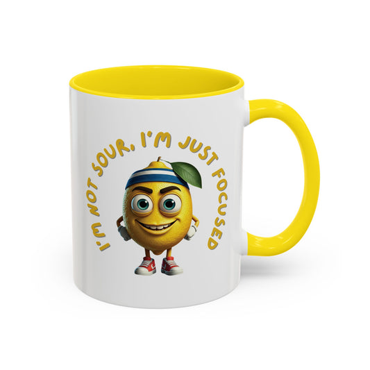 Sour but Focused Lemon Mug - Funny Coffee Cup for Work 11oz Yellow