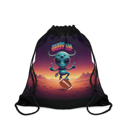 Alien Rugby Player Tote Bag: Score Big with Unique Style - Funny Football Alien on Canvas for Sports Fans & Everyday Use One size
