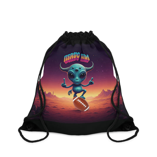 Alien Rugby Player Tote Bag: Score Big with Unique Style - Funny Football Alien on Canvas for Sports Fans & Everyday Use One size