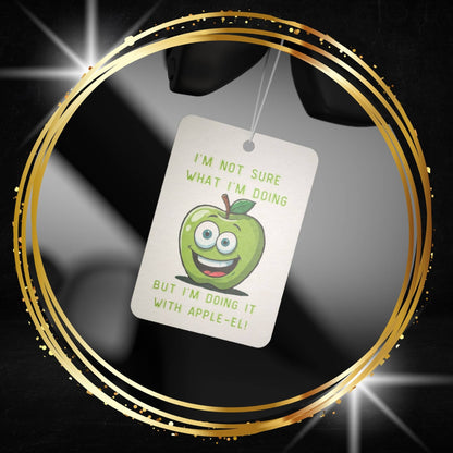Funny Apple Pun Car Air Freshener - Cute "Apple-el" Scent