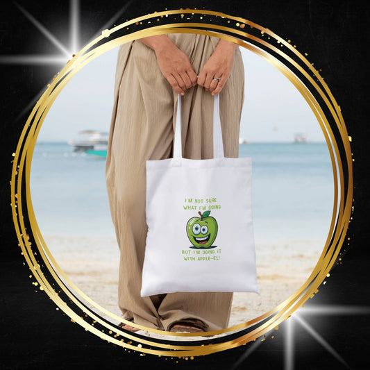 Apple-el Tote Bag: Funny Smiling Apple - Doing It With Appeal!