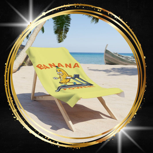 "Banana Power" Beach Towel: Fun & Unique Workout Banana Design