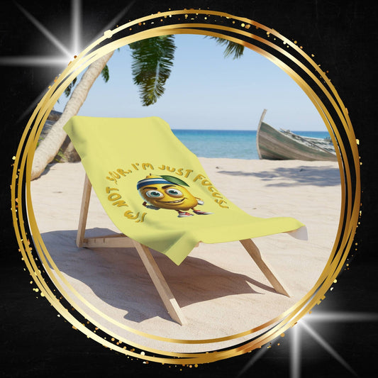 "Not Sour, Just Focused" Lemon Beach Towel: Fun & Unique for Fitness Lovers