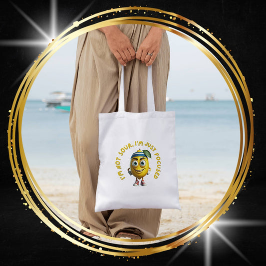 The Focused Lemon Tote Bag: Your Funny, Reusable Cotton Bag for an Active Life
