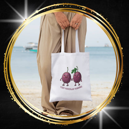 Power of Passion Tote Bag: Funny Holding Hands Fruit Bag