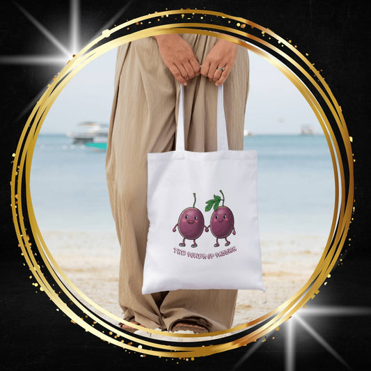 Power of Passion Tote Bag: Funny Holding Hands Fruit Bag
