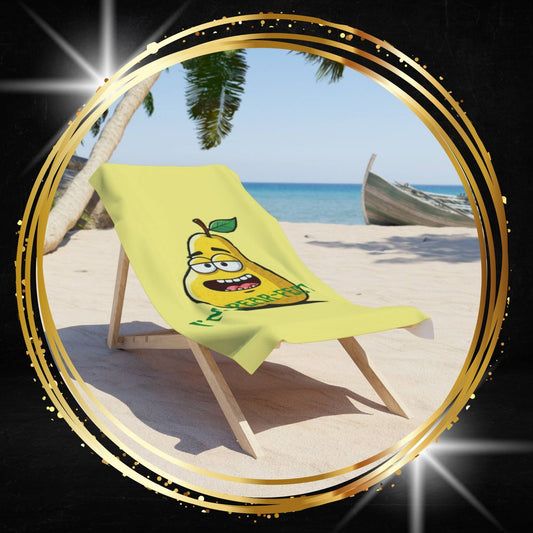 "I'm Pear-fect" Funny Beach Towel: Rock Your Self-Love & Style This Summer!