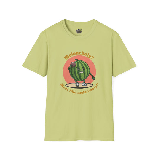 Melon-Holy t-shirt: Funny Watermelon Shot Put Tee Pistachio