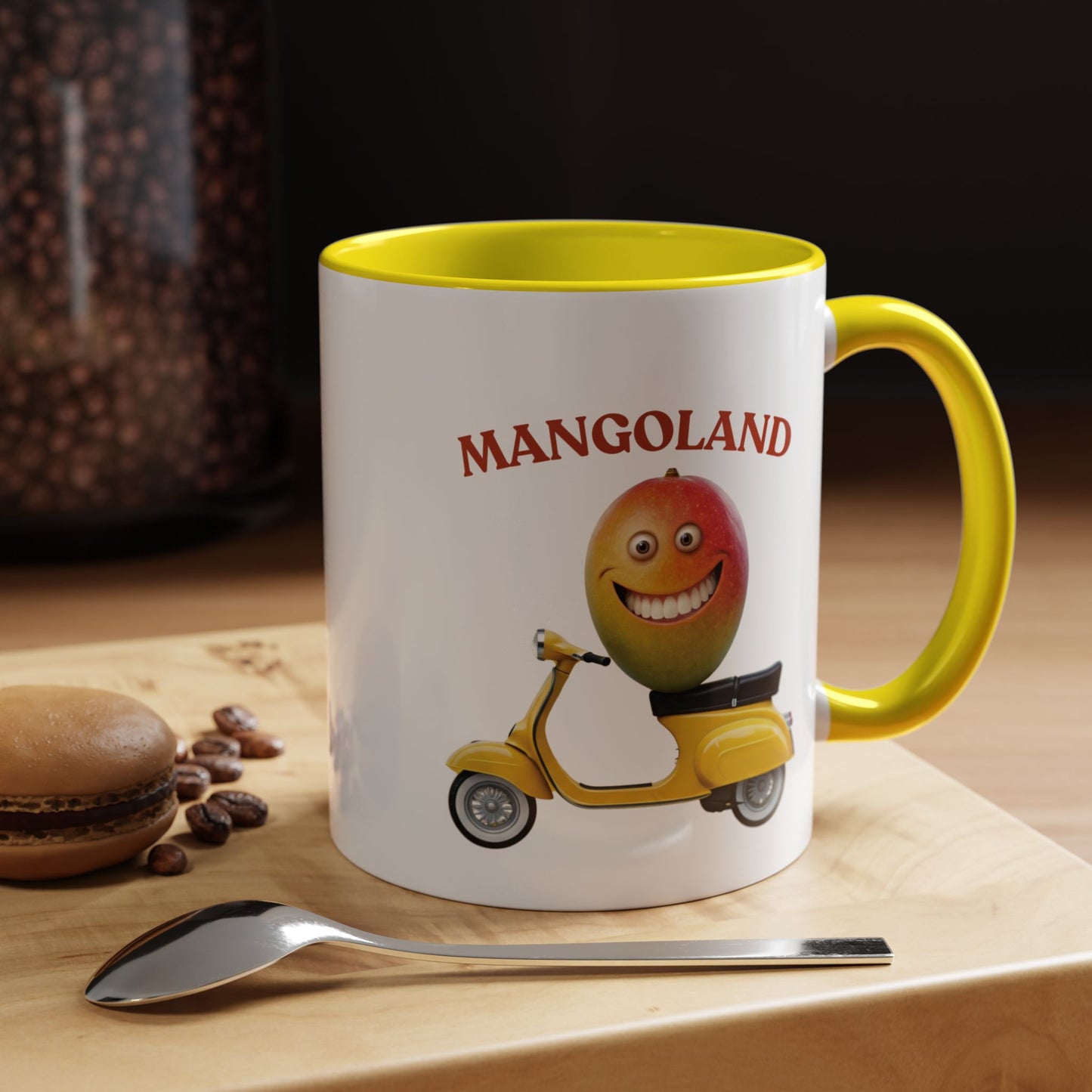 Mango on Scooter Mug: Funny Fruit Cup