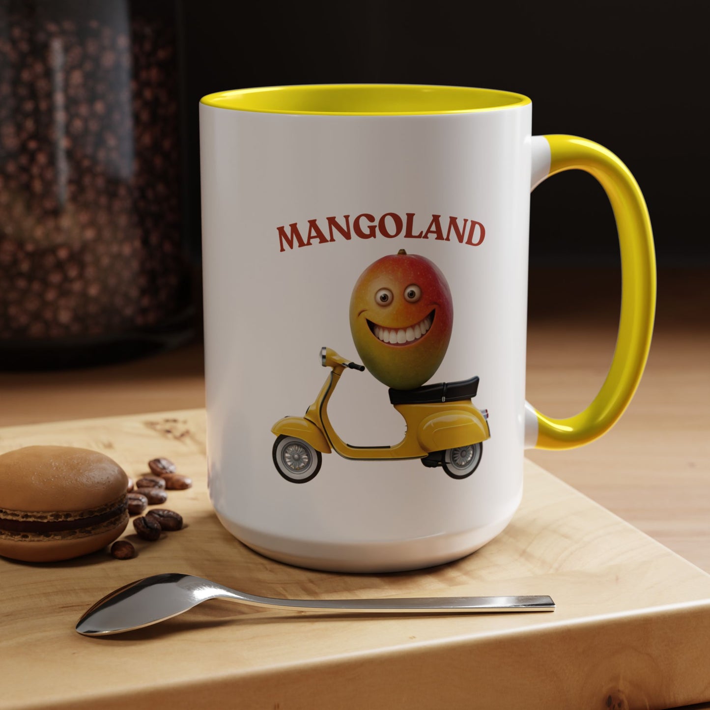Mango on Scooter Mug: Funny Fruit Cup