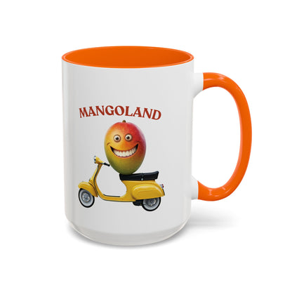 Mango on a Scooter Mug - Fun Tropical Coffee Cup 15oz Orange