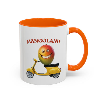 Mango on a Scooter Mug - Fun Tropical Coffee Cup 11oz Orange