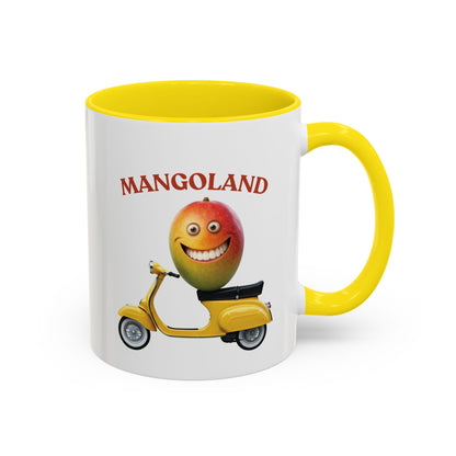 Mango on a Scooter Mug - Fun Tropical Coffee Cup 11oz Yellow
