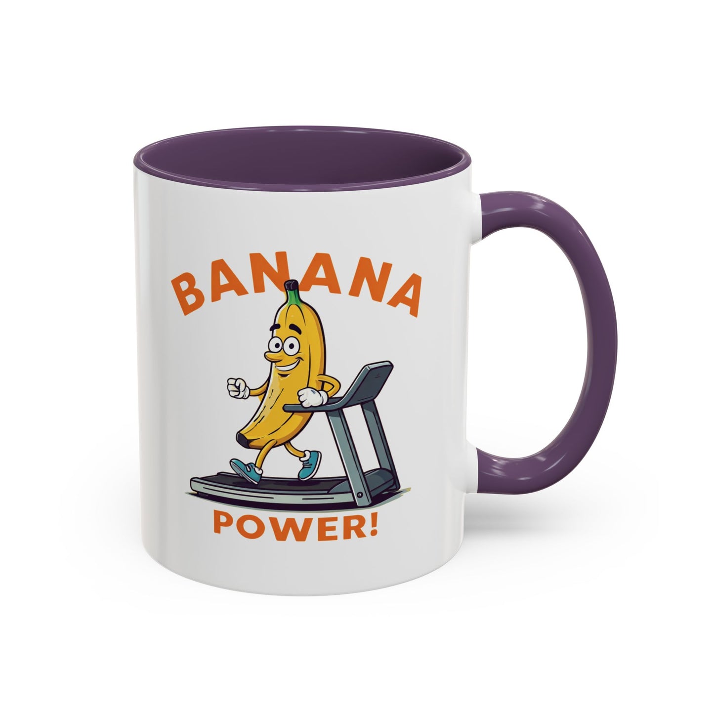 Banana Power Workout Mug - Funny Gym Gift for Fitness Lovers 11oz Purple