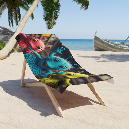 Get Your Groove On! Dance into Fun with Our Unique Alien Dancer Beach Towel! 30" × 60" Polyester