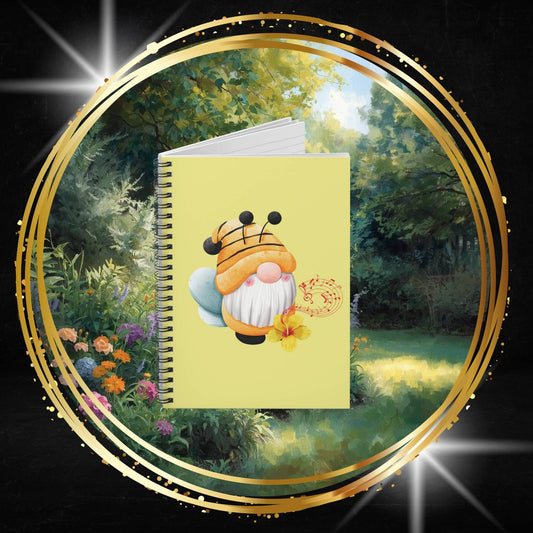 Cute Bee Gnome Spiral Journal | Funny Planner Gift for Students