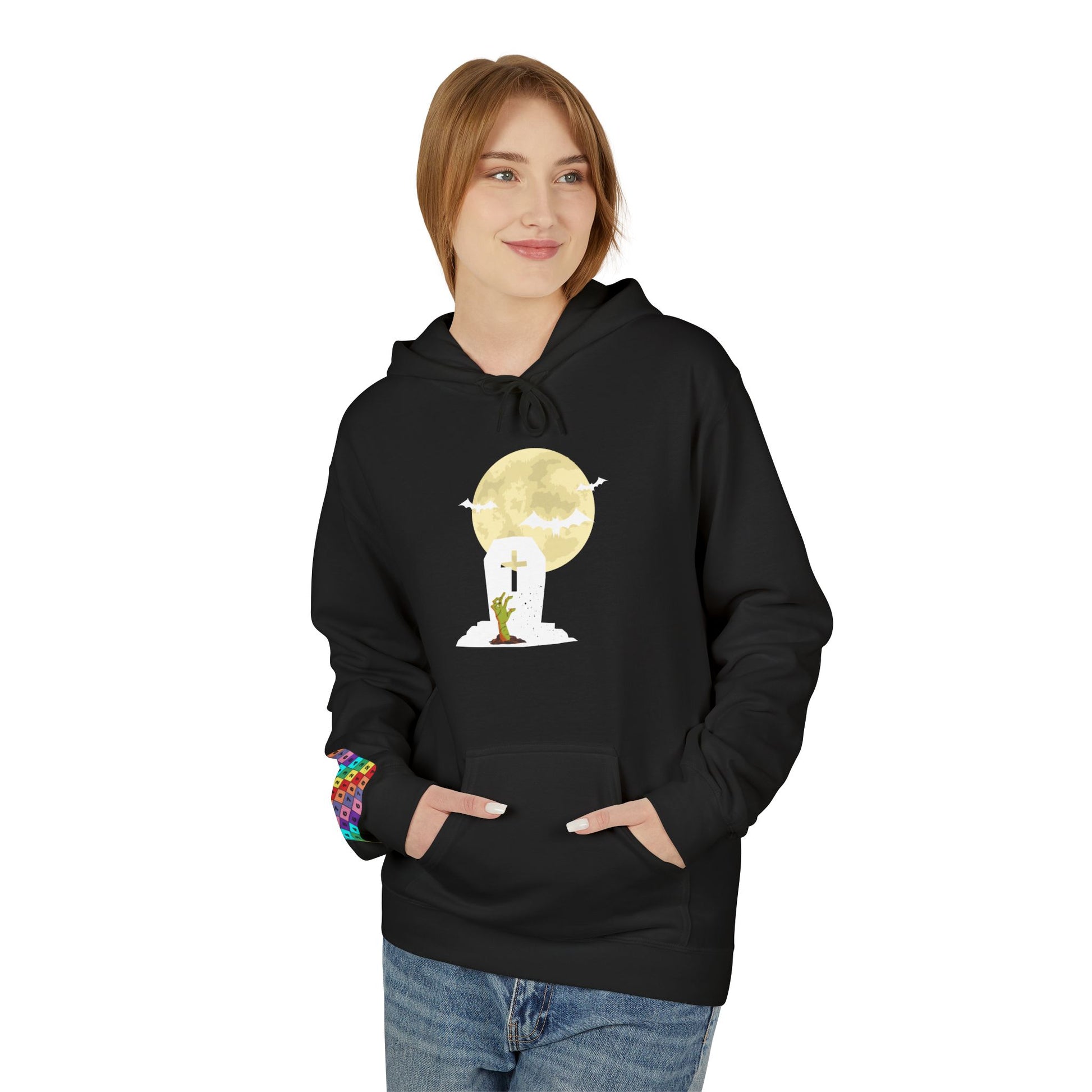 Risen from the Grave: The Halloween Cemetery Unisex Hoodie
