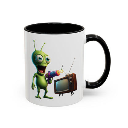Alien tv zapping black colored inside mug