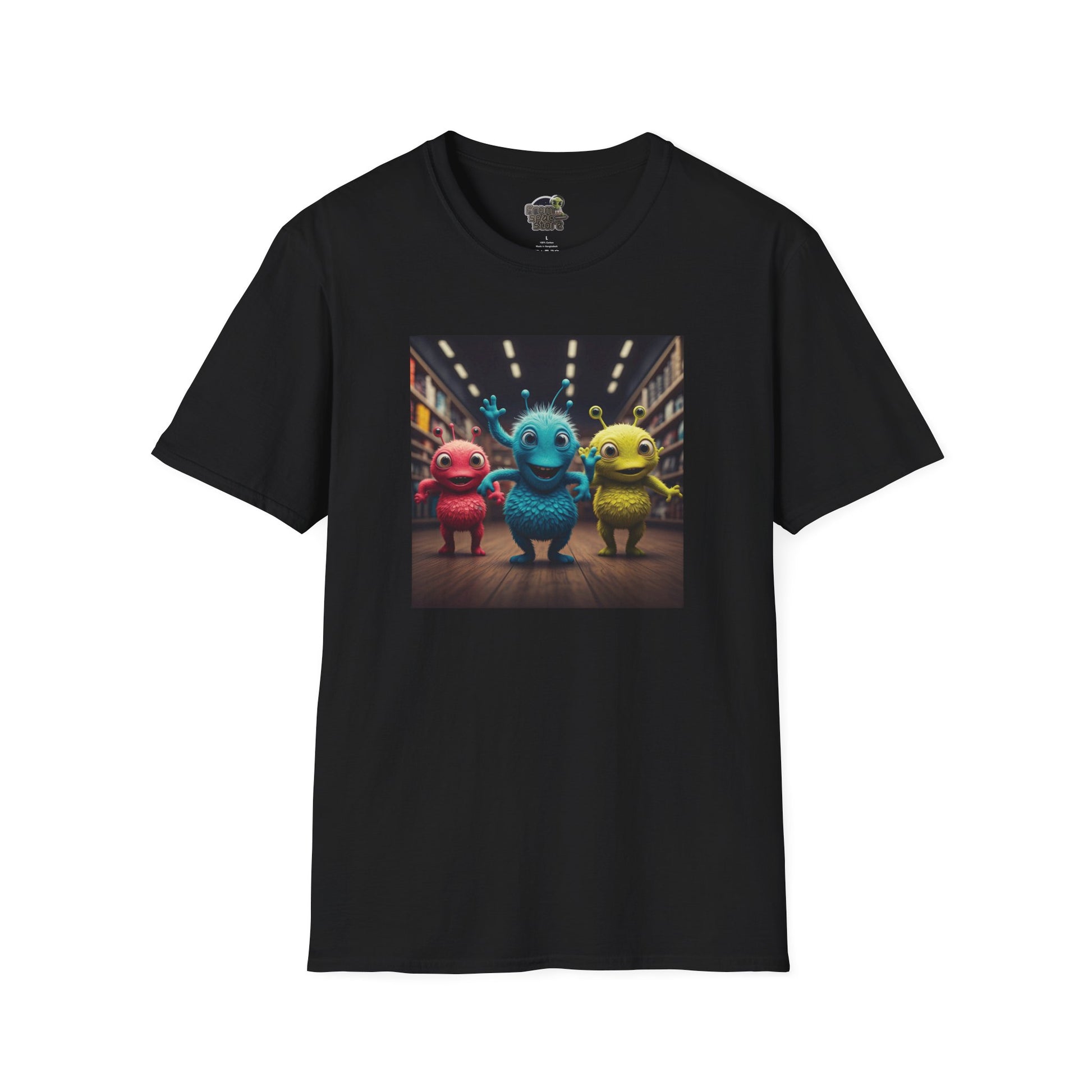  Alien dancer on a black T-shirt: funny and unique design