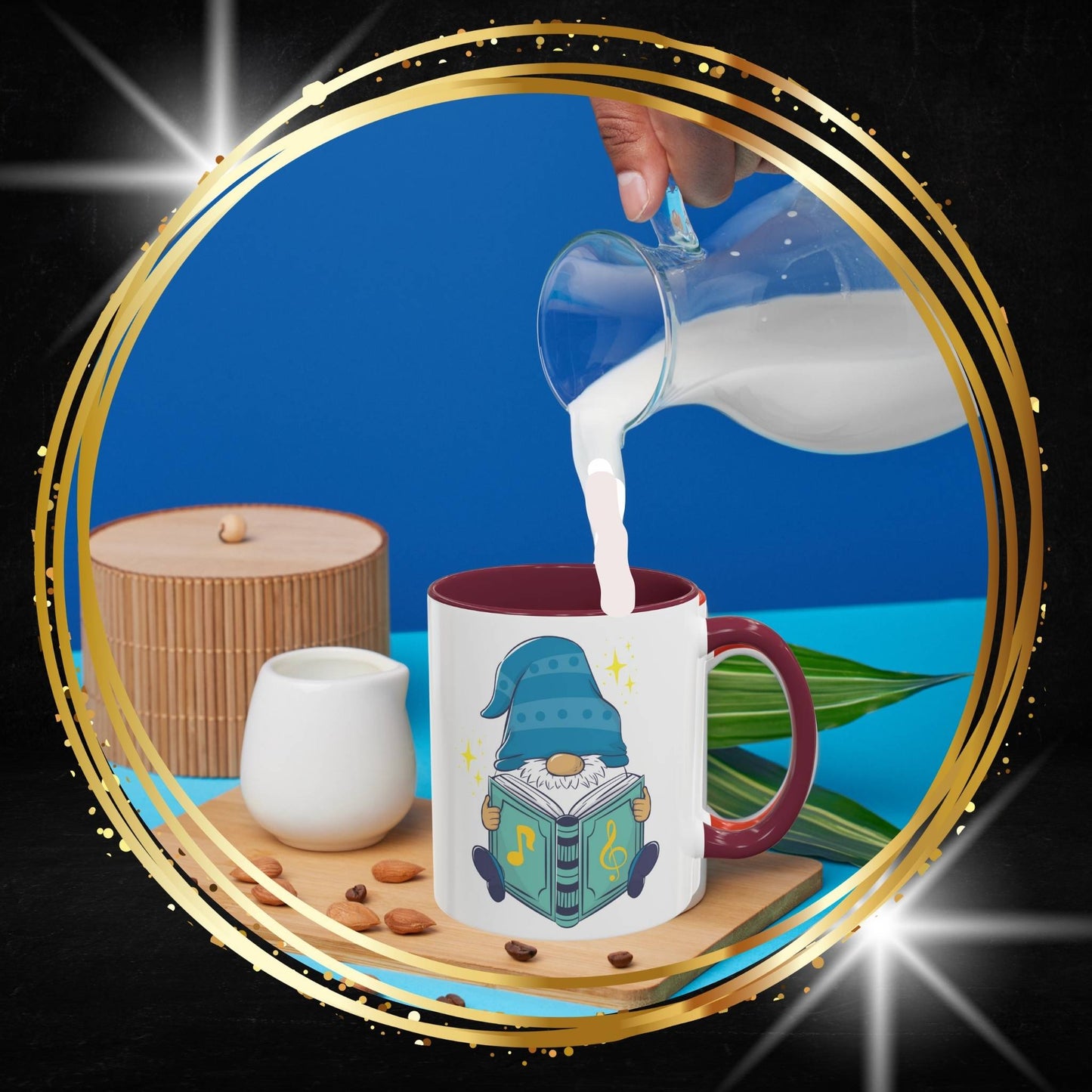 The Enchanted Scholar: Whimsical Gnome Music Book Mug