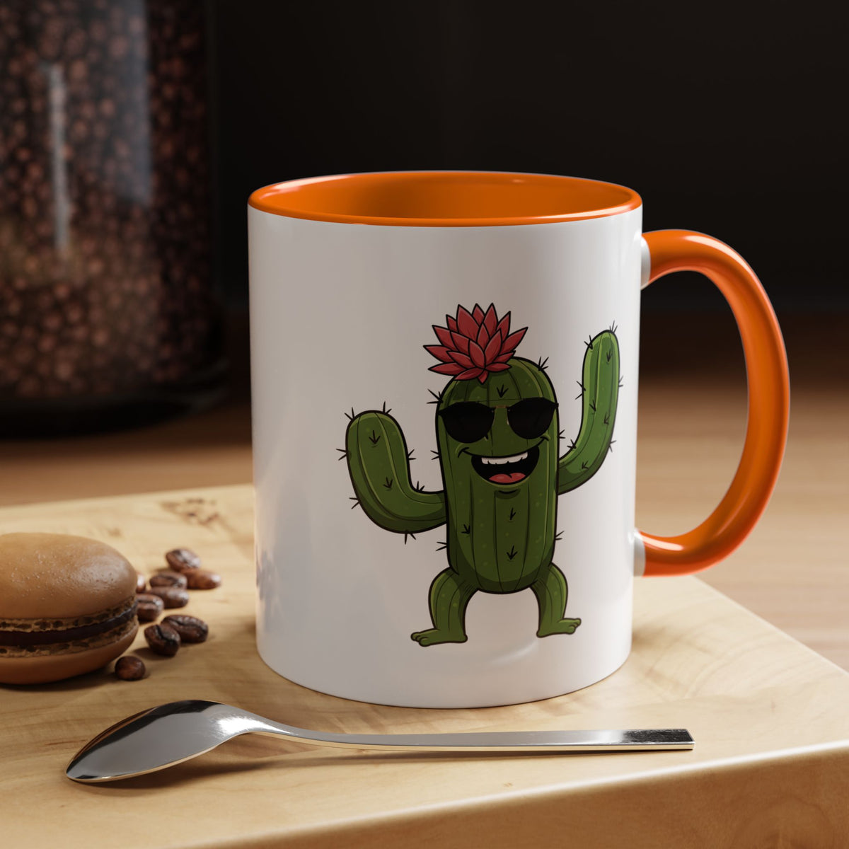 Cactus mania funny cactus mug with sunglasses happy ceramic coffee cup