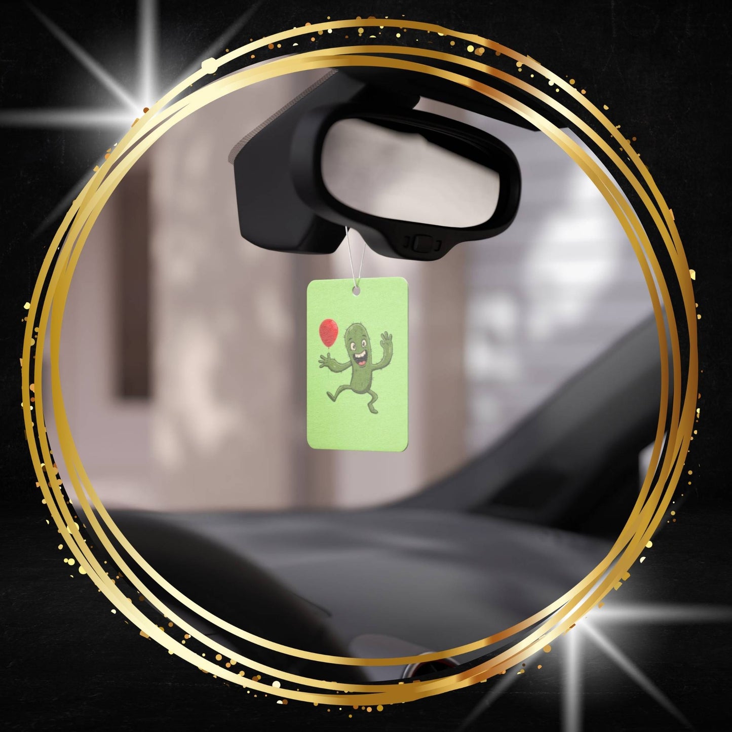 Cactus with red balloon Car Air Freshener -  Power Car Freshener: Fresh Scent, Long-Lasting Fragrance, Funny Design