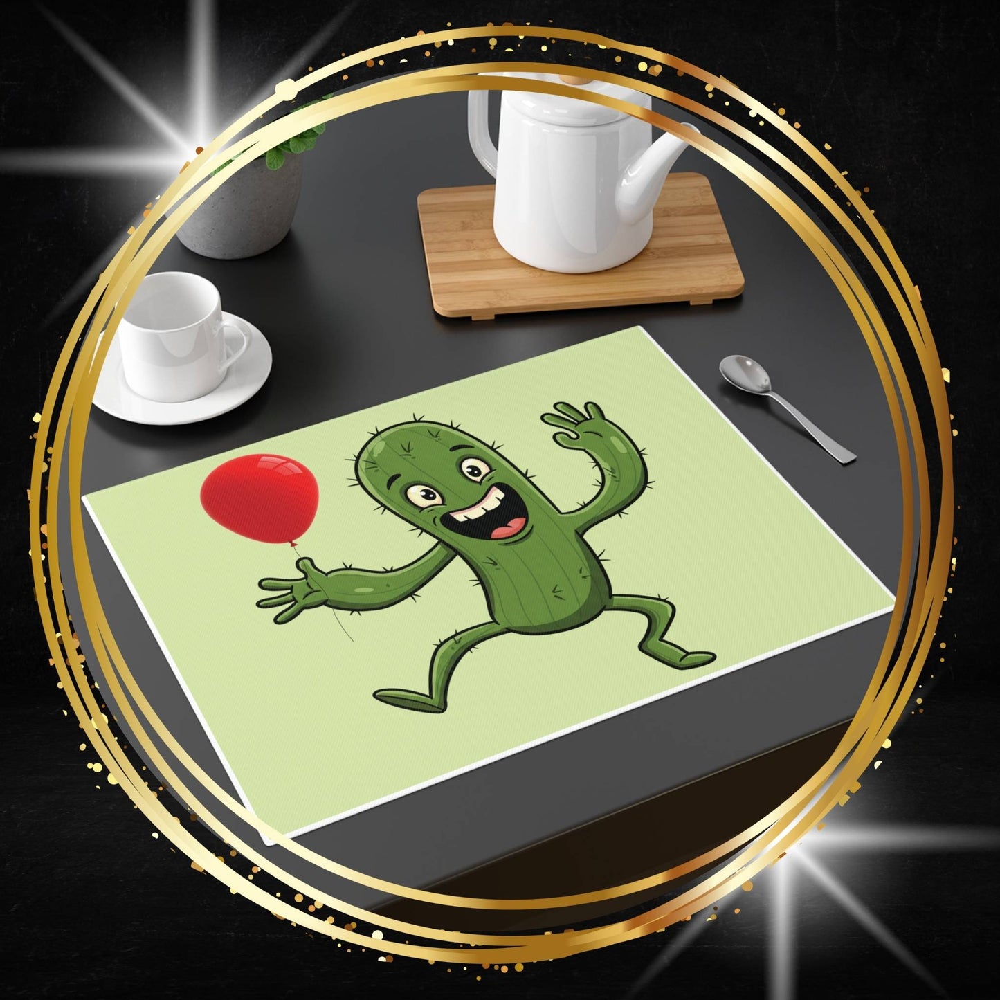 Gravity Defied: The Cactus with Balloon Placemat
