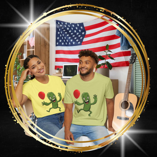 Cactus Mania T-Shirt: Cheerful Cactus with Balloon | Organic Cotton Unisex Tee