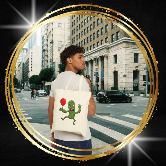Smiling Cactus with Balloon Tote Bag - Eco-Friendly & Versatile Fun!