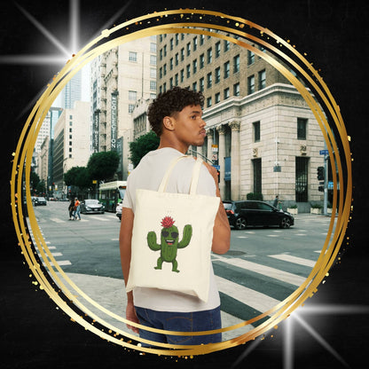 Funny Cactus Tote Bag with Sunglasses - Eco-Friendly & Stylish!