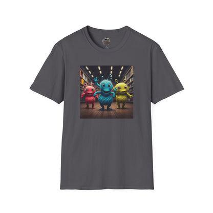  Alien dancer on a charcoal T-shirt: funny and unique design