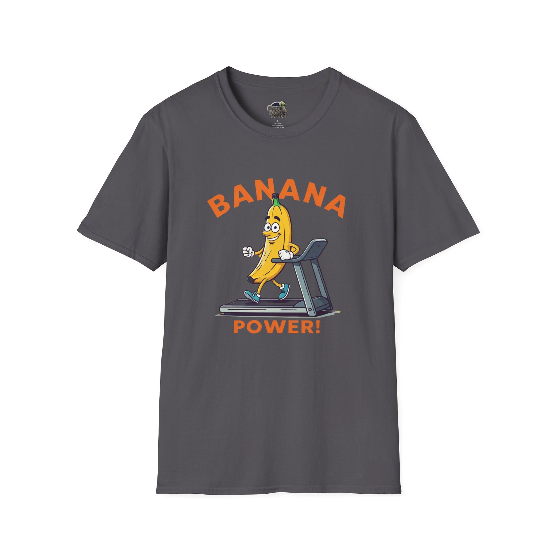 Banana Power t-shirt: Funny Fruit Workout Tee Charcoal