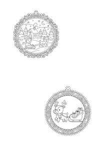 Christmas tree  ornements to color, two unique design