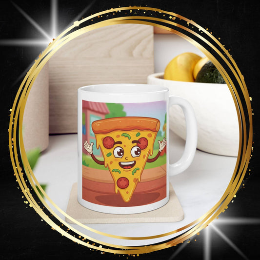The Neon Slice | Street Foods Pizza Ceramic Mug