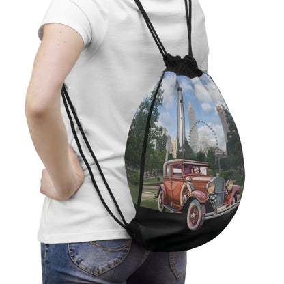 Ford Atlanta Skyliner Drawstring Bag: Vintage Car Art, 1930s Cinema Charm & Everyday Adventure