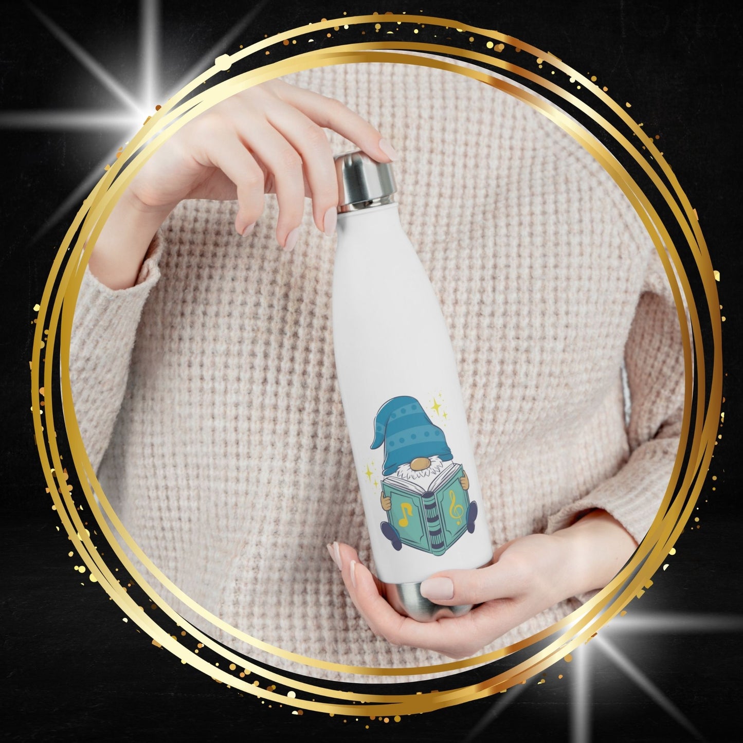 Wise Gnome Water Bottle | Book Lover Fantasy Gear