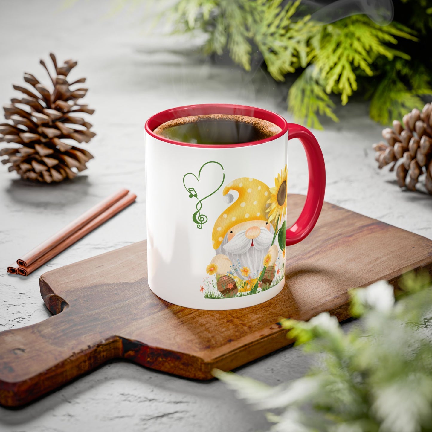 The Sun Seeker: Mystical Gnome Sunflower Mug