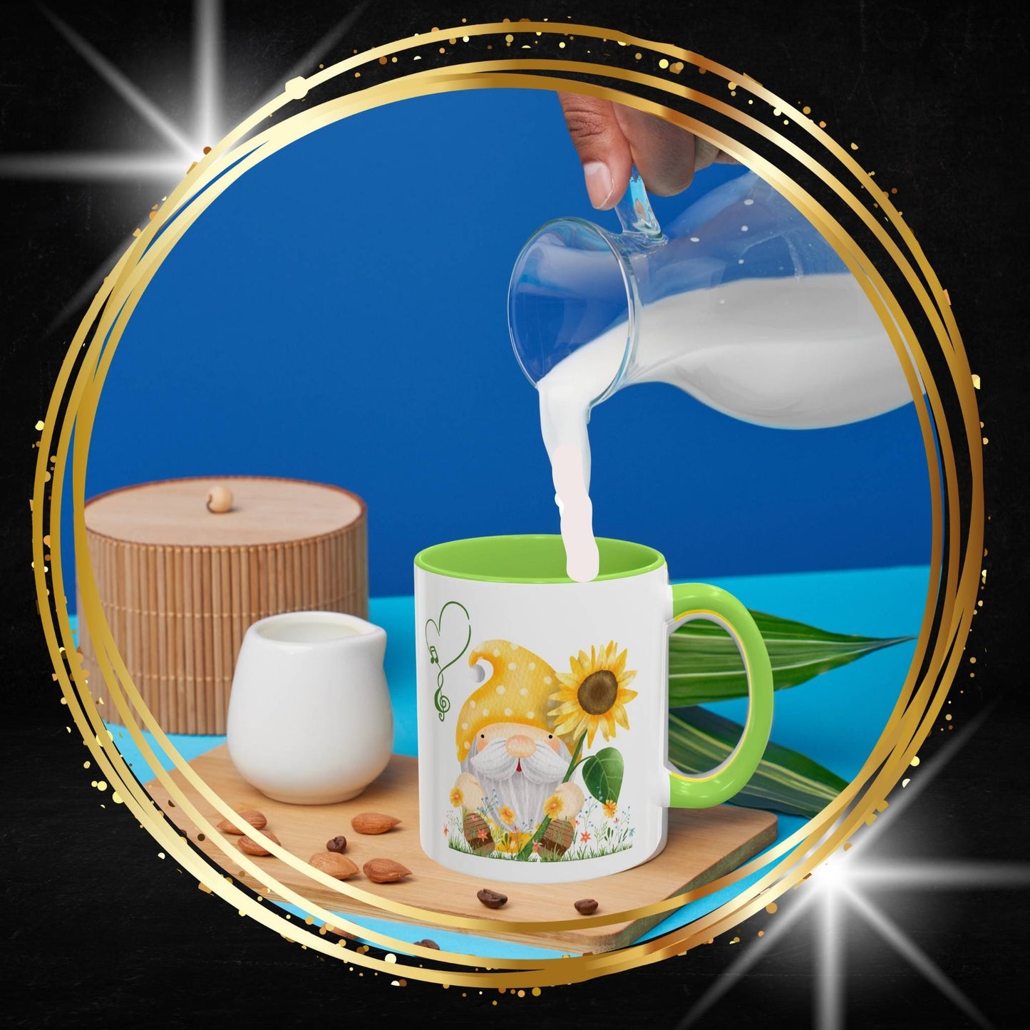 The Sun Seeker: Mystical Gnome Sunflower Mug
