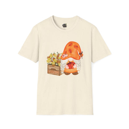 Flower Pot Gnome Unisex T-Shirt: Autumnal Charm & Secret Melodies Natural